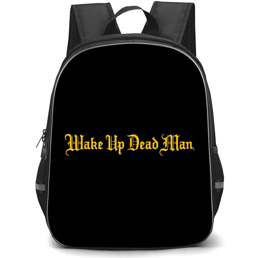 Wake Up Dead Man Backpack School Bag StudentPack - Wake Up Dead Man Yellow Logo Sticker