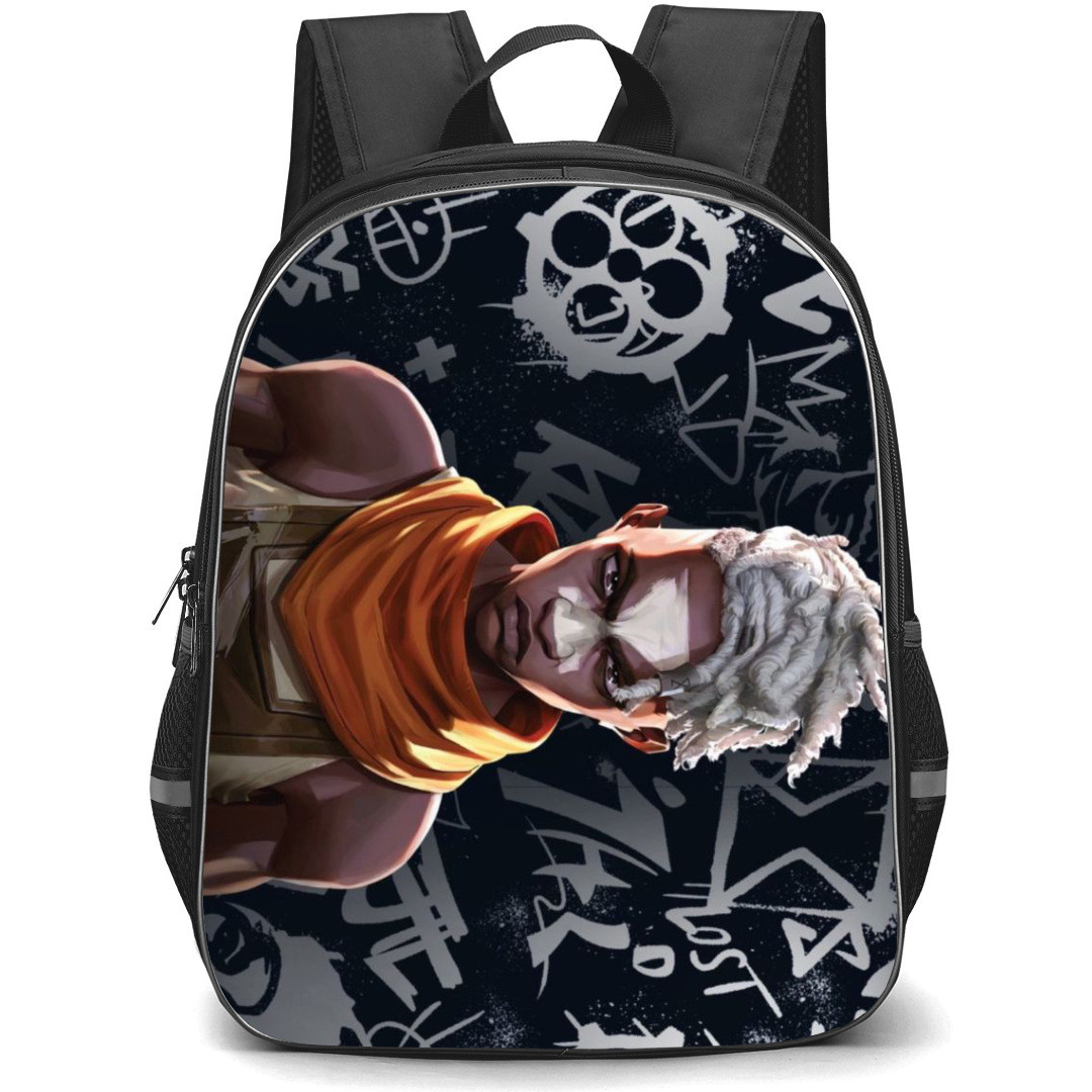Famous Television Series Arcane Ekko Backpack StudentPack - Ekko Graffiti Art Landscape