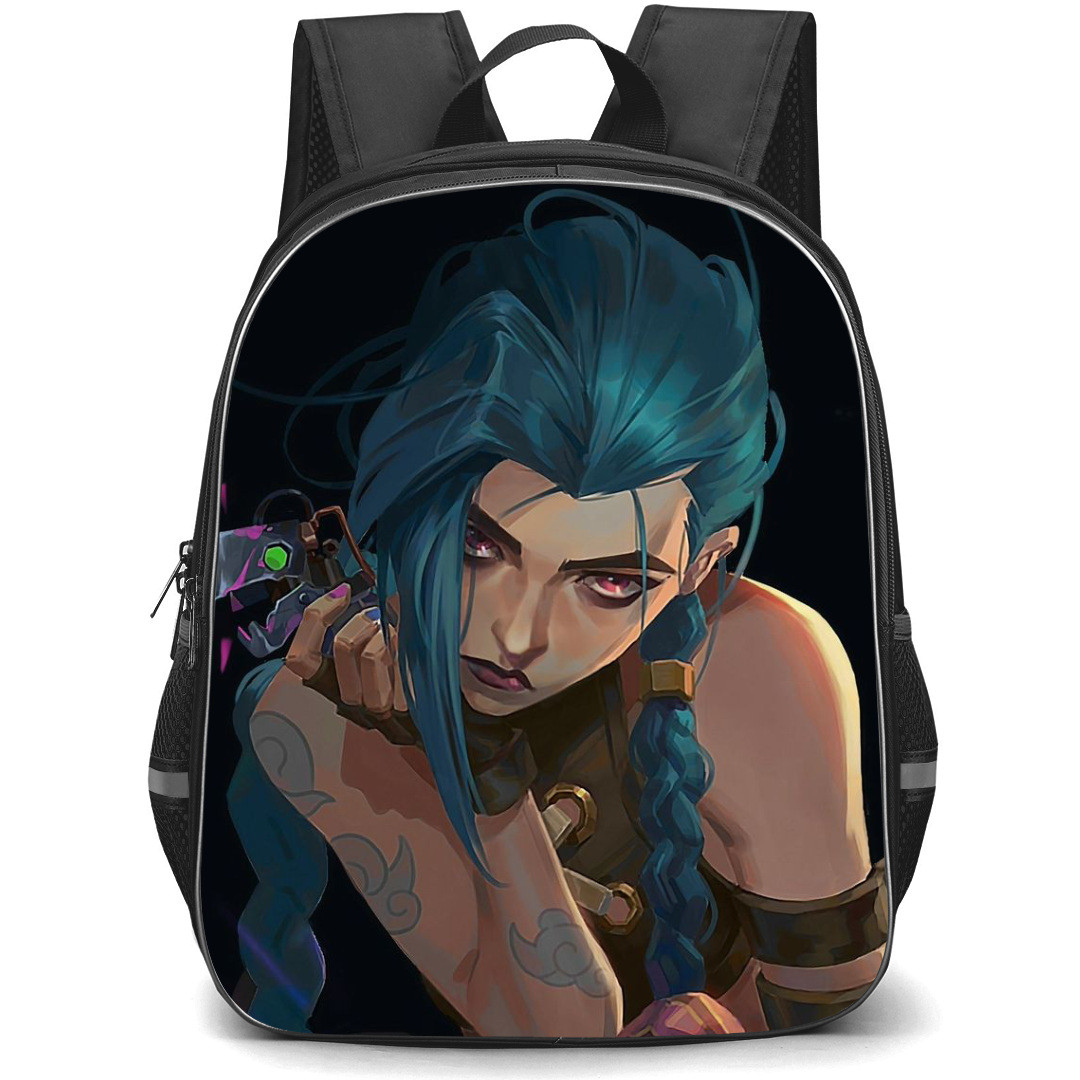 Arcane Jinx Backpack StudentPack - Arcane Jinx Sitting Illustration Art