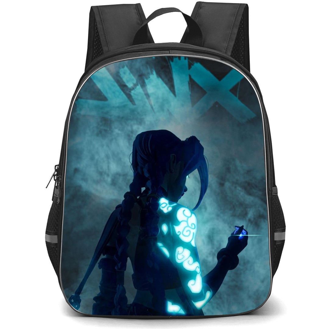 Arcane Jinx Backpack StudentPack - Arcane Jinx Standing Back Tattoo Glow Poster