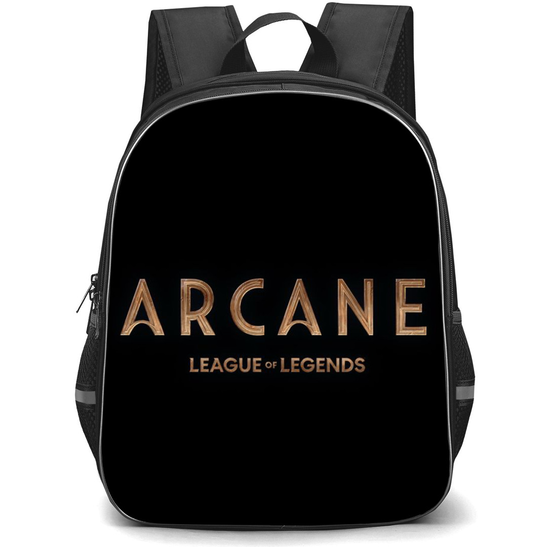 Arcane Backpack StudentPack - Arcane League of Legends Logo On Black Background