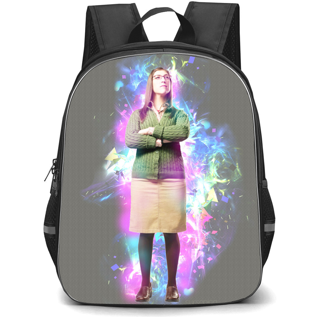 The Big Bang Theory Backpack StudentPack - Amy Farrah Fowler Neon Effect On Gray Background Poster