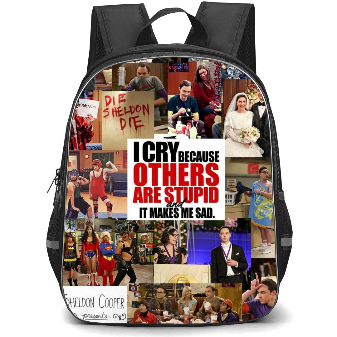 The Big Bang Theory Backpack StudentPack - The Big Bang Theory I Cry Because Other Are Stupid Collage Poster