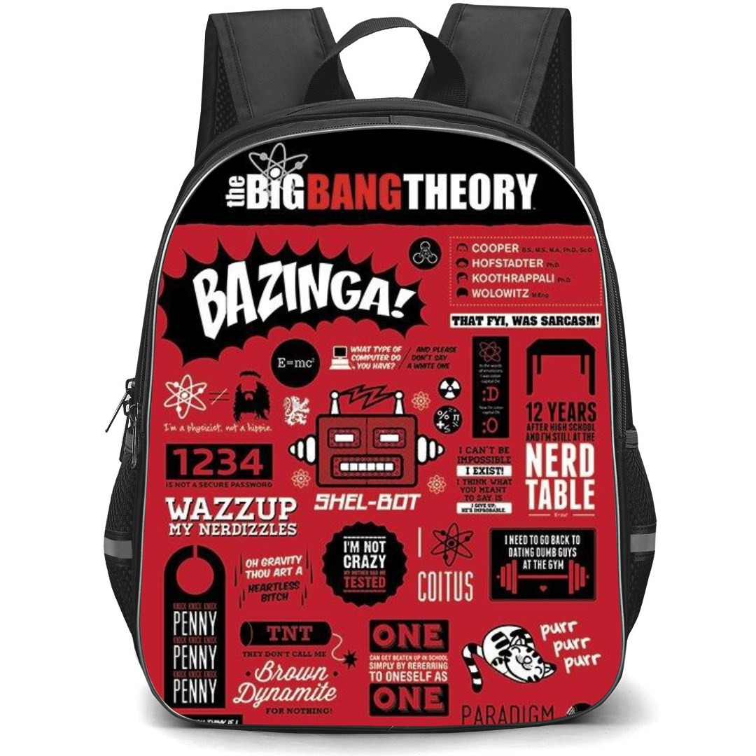 The Big Bang Theory Backpack StudentPack - The Big Bang Theory Infographic Poster Red And Black Background