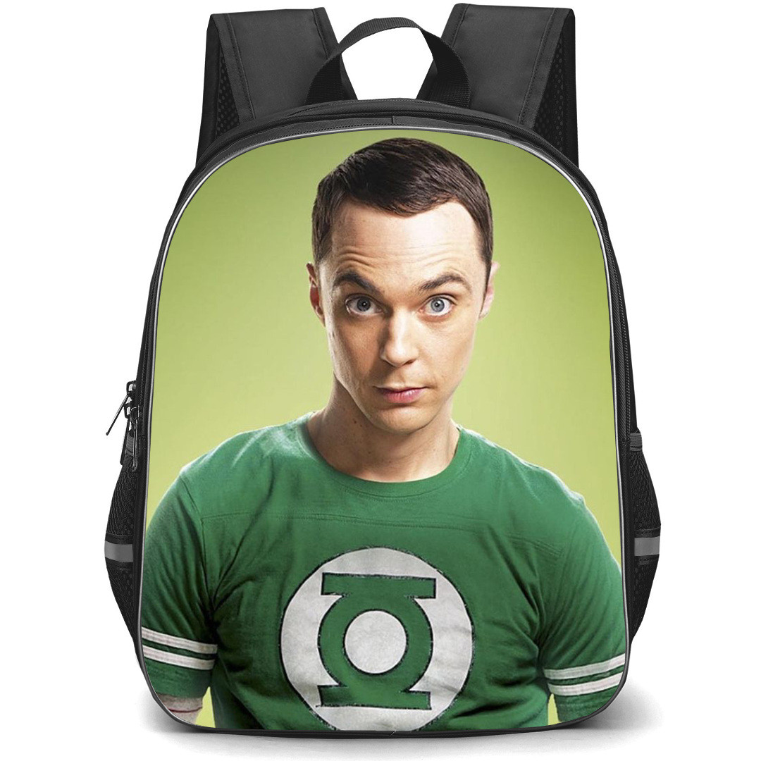 The Big Bang Theory Backpack StudentPack - Sheldon Cooper Portrait On Green Background