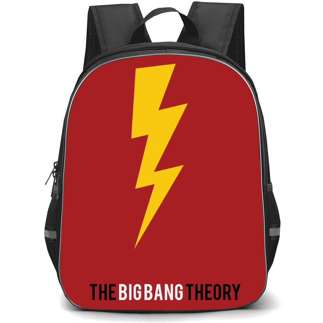 The Big Bang Theory Backpack StudentPack - The Big Bang Theory Yellow Thunder Icon On Red Background