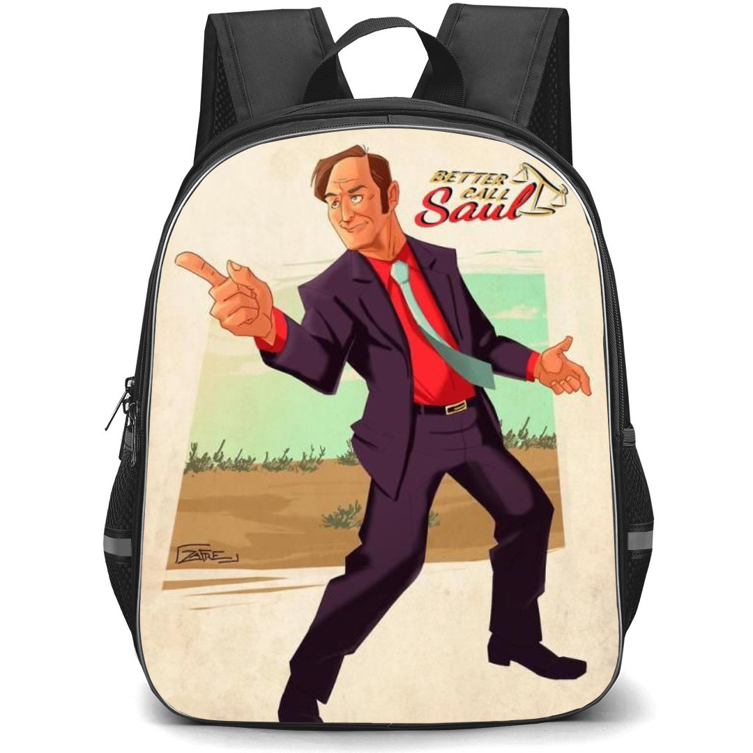 Better Call Saul Backpack StudentPack - Saul Goodman Standing Vintage Cartoon Art