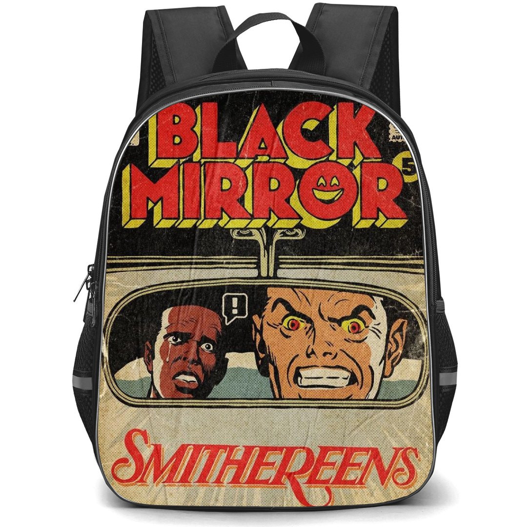 Black Mirror Backpack StudentPack - Black Mirror Smithereens Season 05 Retro Comic Poster