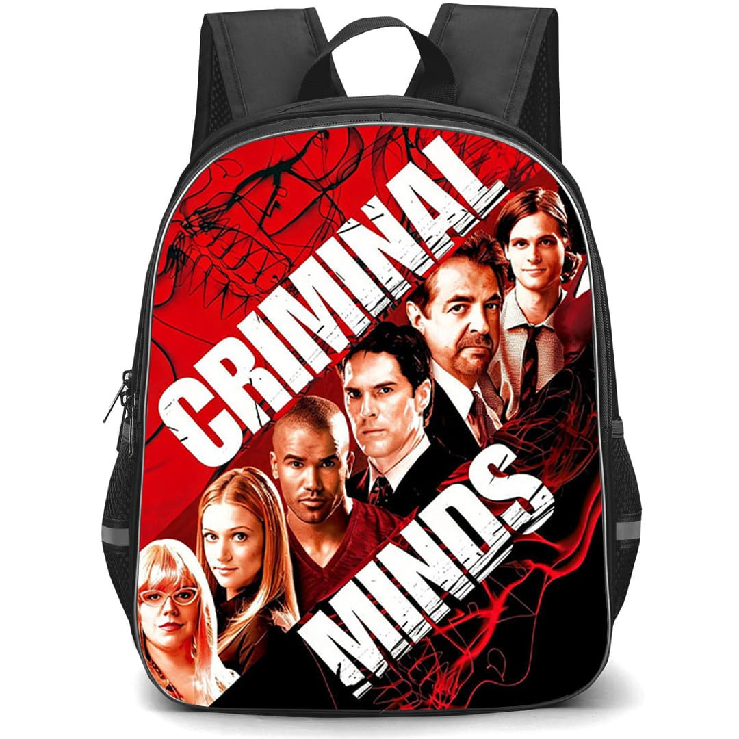 Criminal Minds Backpack School Bag StudentPack - Criminal Minds Crimson Diagonal Skull Ensemble Poster