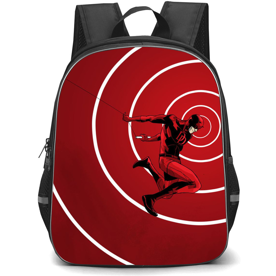 Daredevil Backpack StudentPack - Daredevil Cartoon Art On Red Background