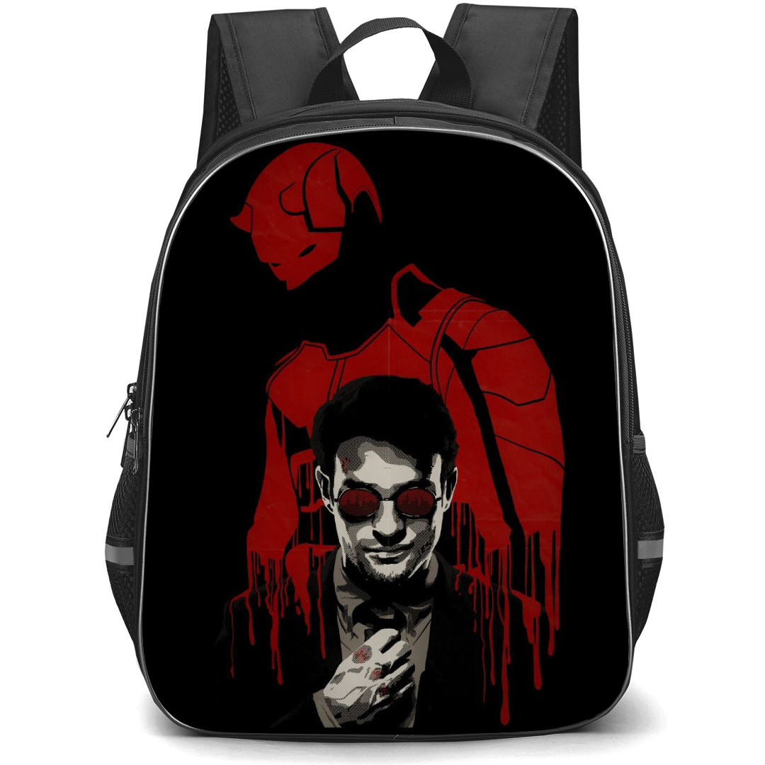 Daredevil Backpack StudentPack - Matt Murdock Portrait Illustration On Red Devil Background
