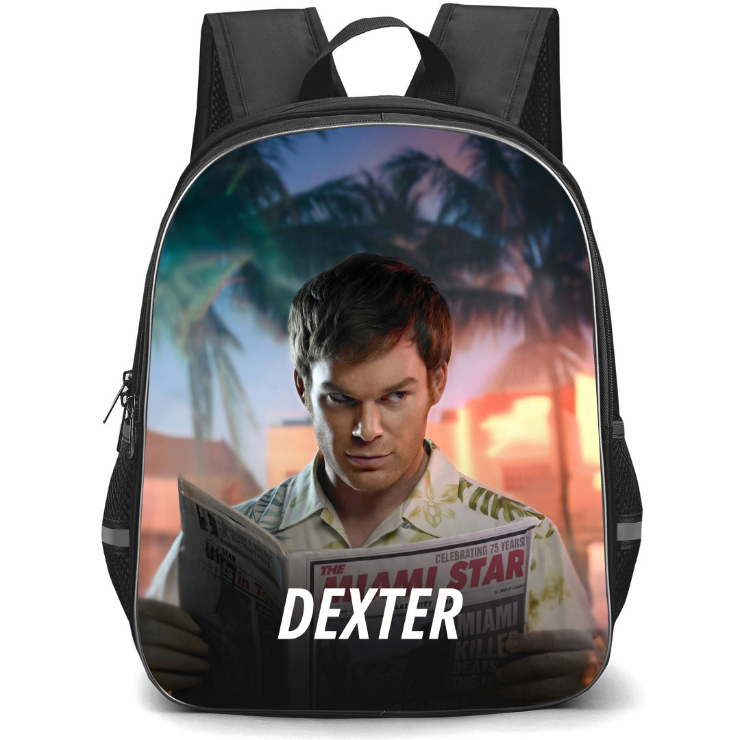 Dexter Backpack School Bag StudentPack - Dexter Reading Newspaper Series Poster