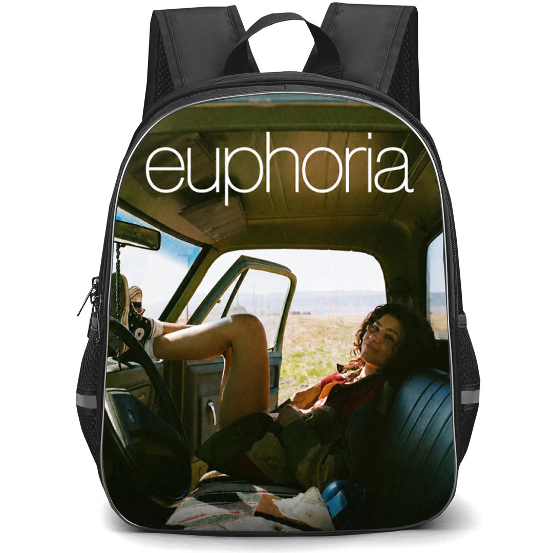 Euphoria Rue Bennett Backpack School Bag StudentPack - Rue Bennett Sitting In Car Smiling Portrait Poster