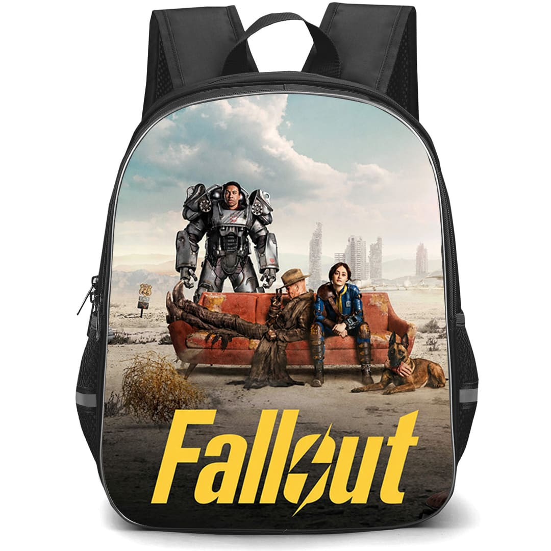 Fallout Backpack School Bag StudentPack - Fallout Main Cast Wasteland Key Art Poster