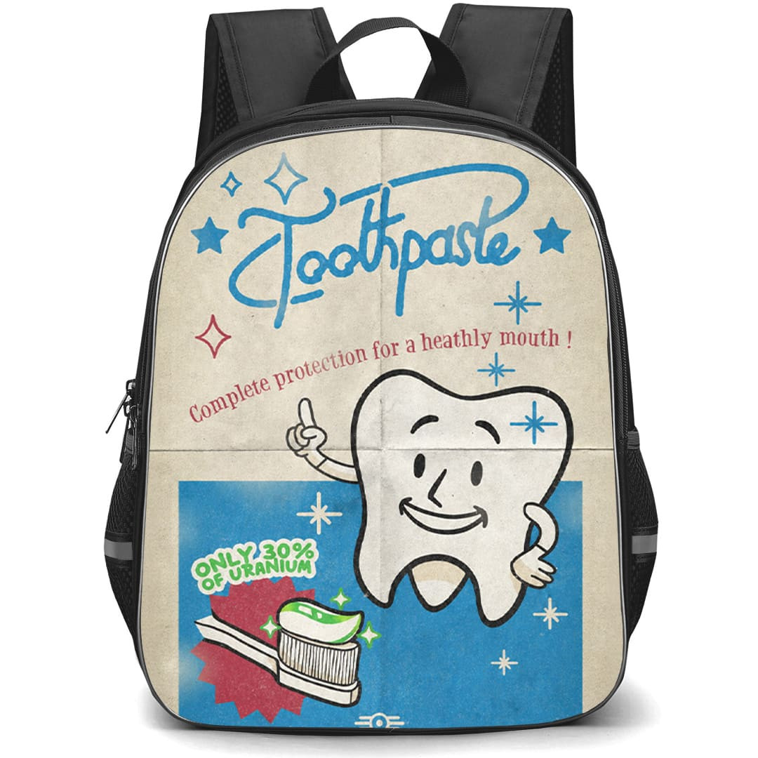 Fallout Backpack School Bag StudentPack - Fallout Vault-Tec Toothpaste Vintage Advertisement Poster