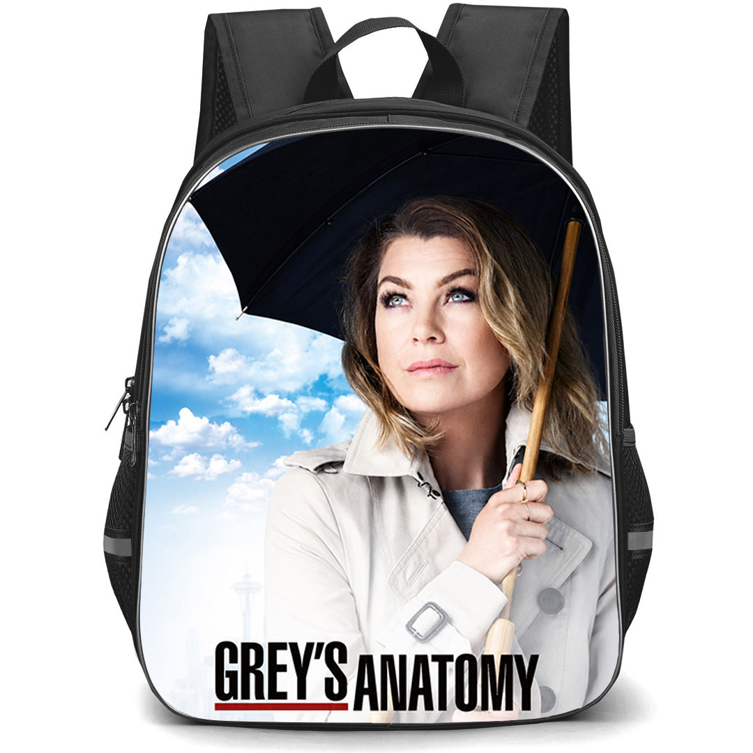 Greys Anatomy Meredith Grey Backpack School Bag StudentPack - Meredith Grey Holding Umbrella Season 12 Poster