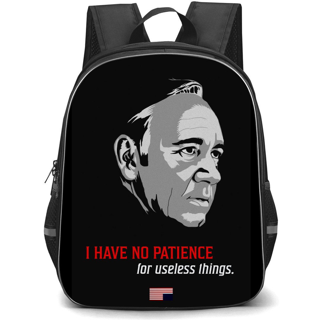 House of Cards Backpack StudentPack - Francis Underwood Avatar Illustration With Quote On Black Background