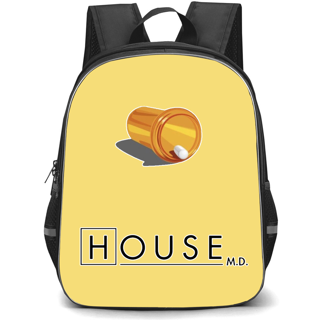 House Backpack StudentPack - House Vial With Pills Illustration Art On White Background