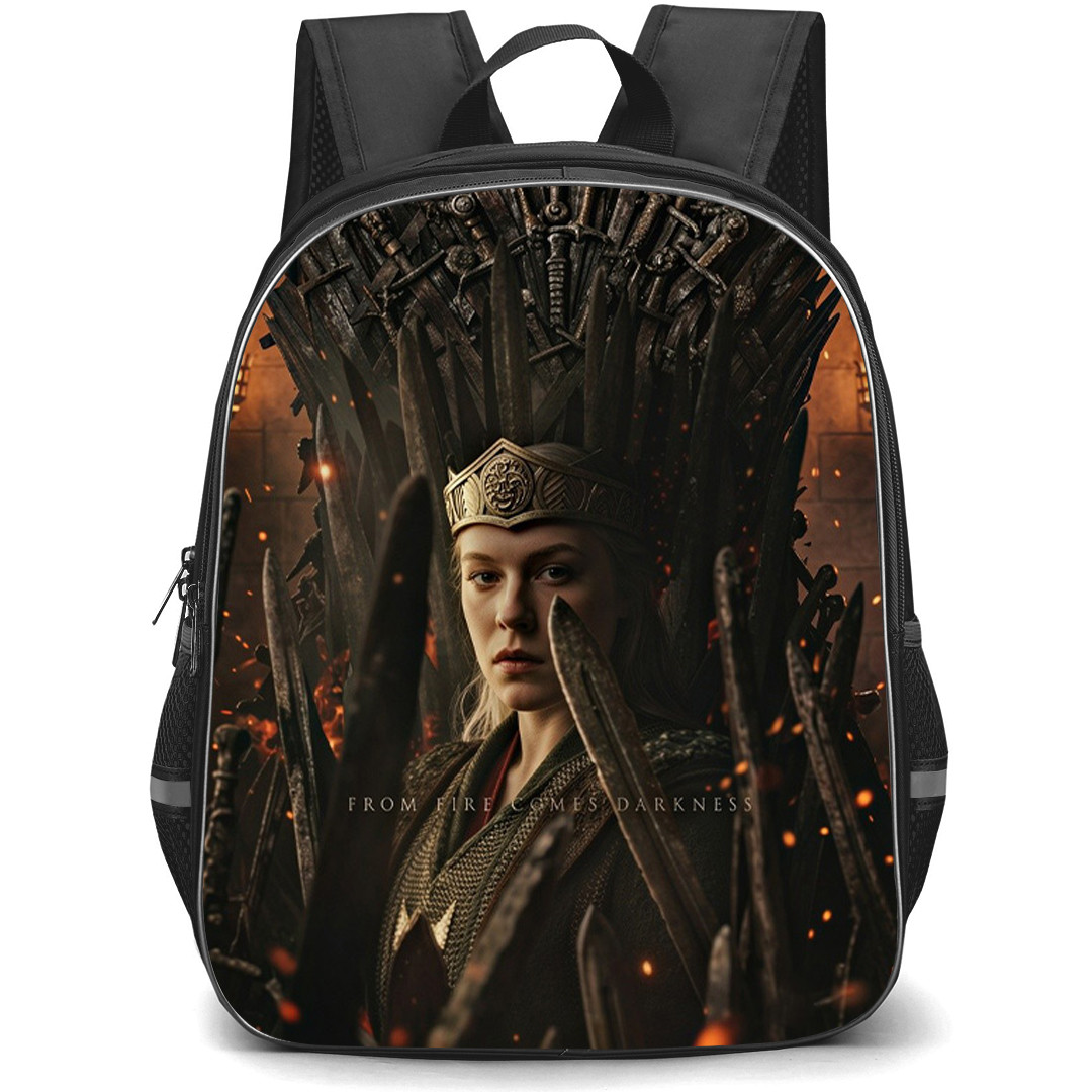 House of the Dragon S3 Rhaenyra Targaryen Backpack School Bag StudentPack - Rhaenyra Targaryen Iron Throne Poster