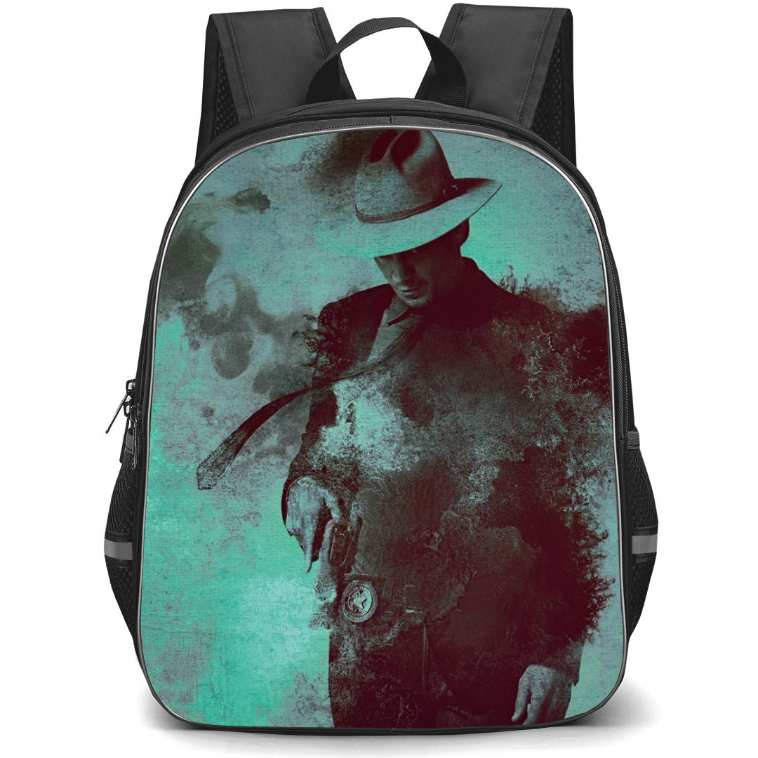 Justified Backpack StudentPack - Raylan Givens Standing Vintage Graphic Art Poster