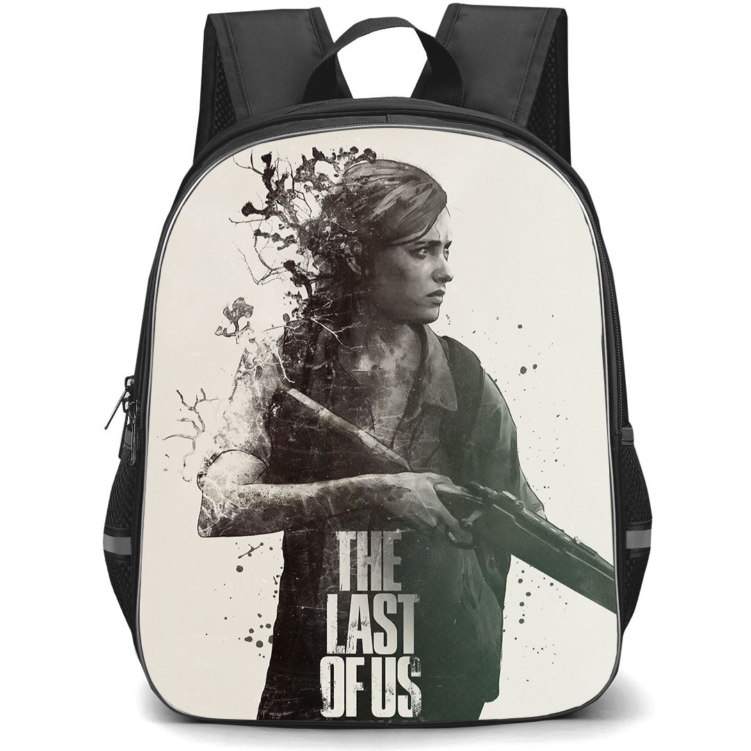 The Last of Us Backpack StudentPack - Ellie Grayscale Graphic Art On Beige Background