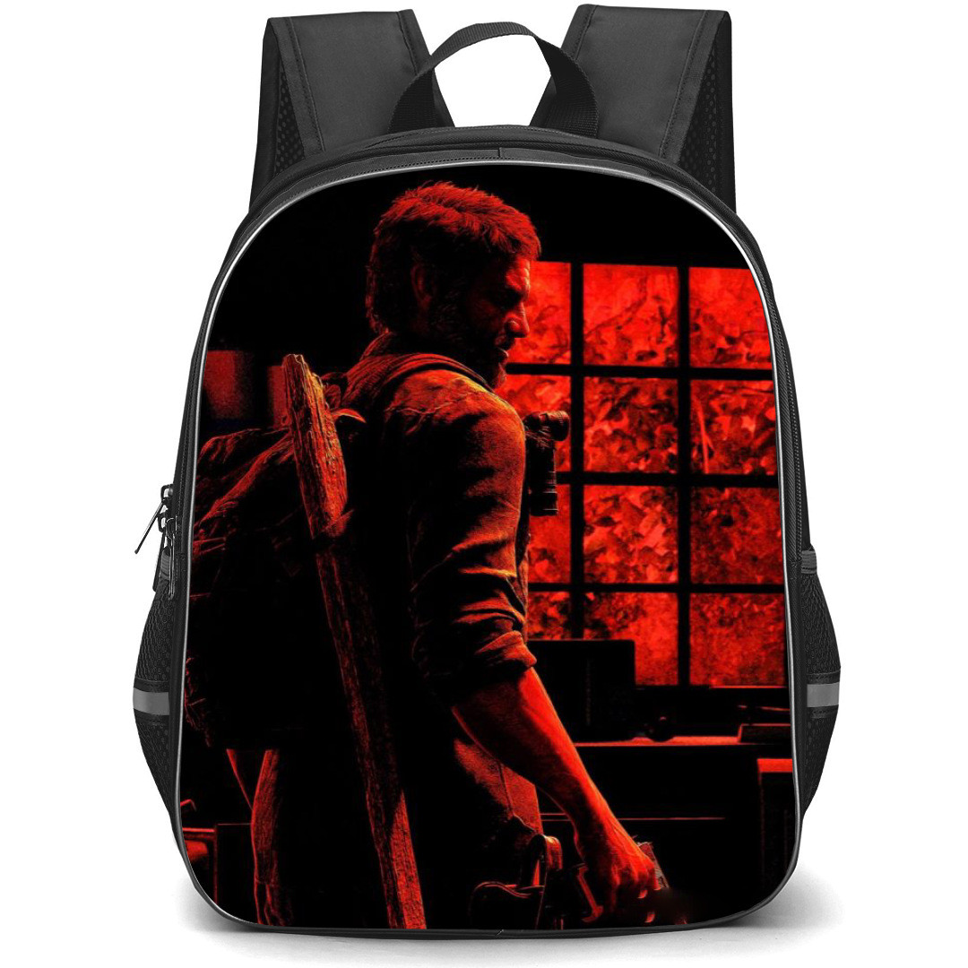 The Last of Us Backpack StudentPack - Joel Miller Standing Back Holding Gun Red Light Effect Poster