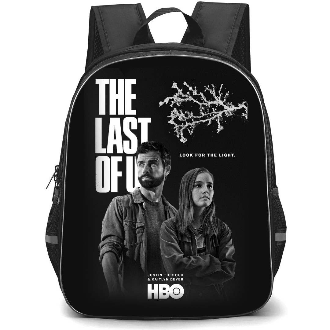The Last of Us Backpack StudentPack - The Last of Us Justin Theroux And Kaitlyn Dever Grayscale Portrait