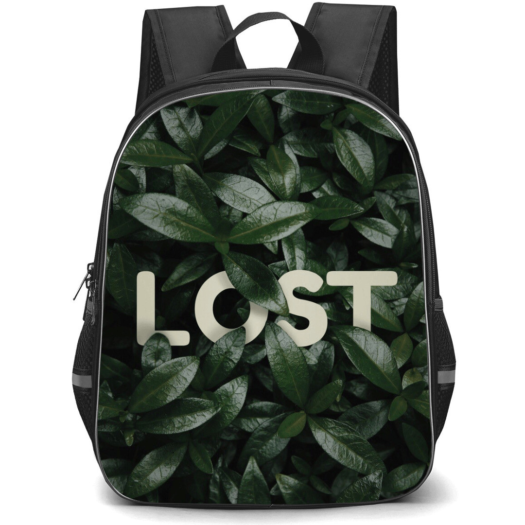 Lost Backpack StudentPack - Lost Text In Dark Green Nature Poster