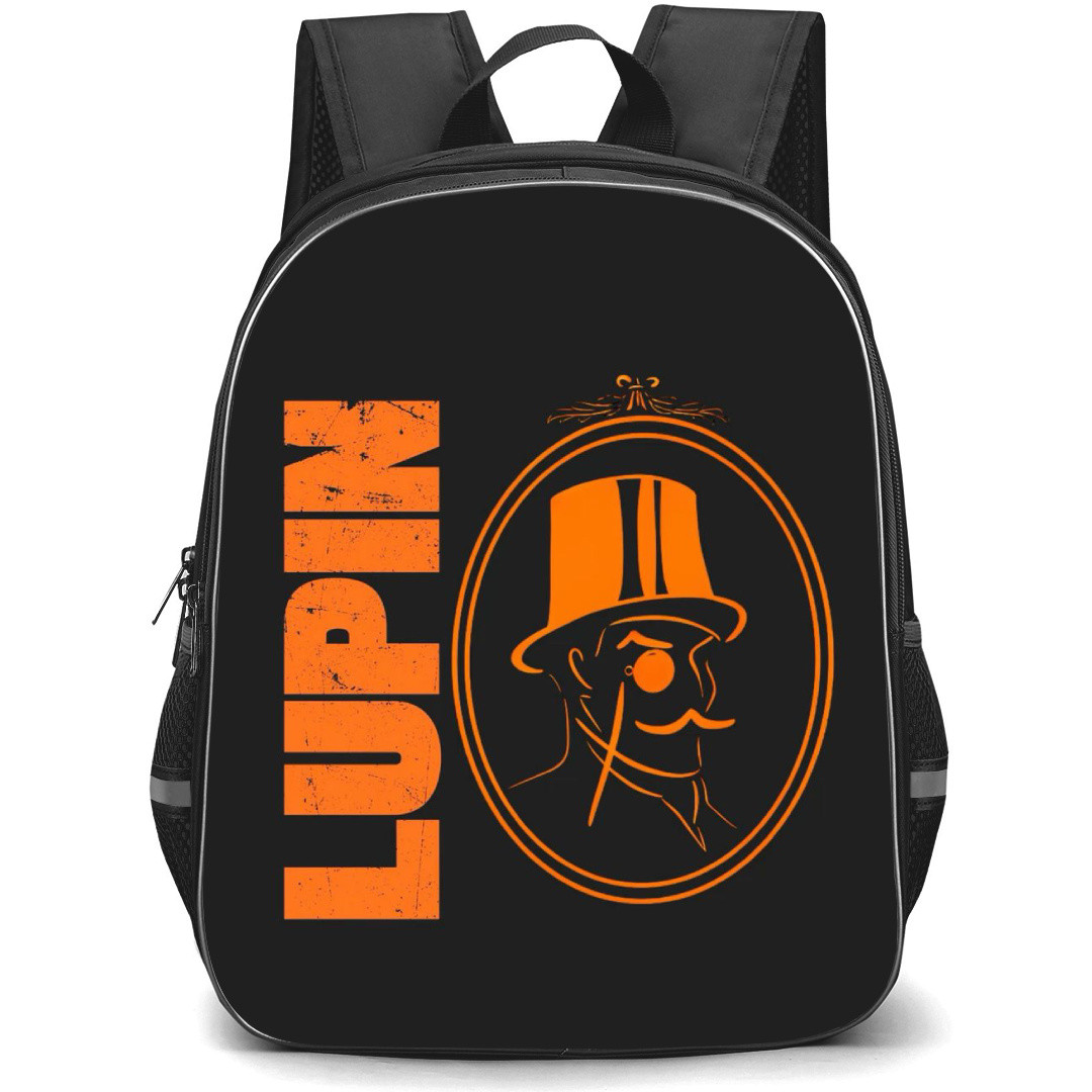 Lupin Backpack StudentPack - Lupin Arsene Lupin Orange Illustration On Black Background