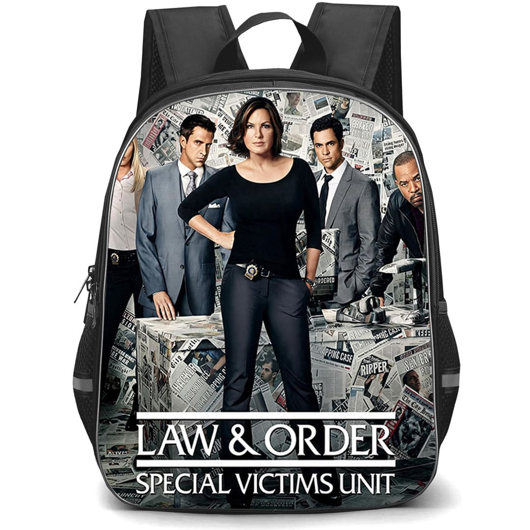 Law And Order Special Victims Unit Backpack School Bag StudentPack - Law And Order Special Victims Unit Newspaper Cast Art Poster