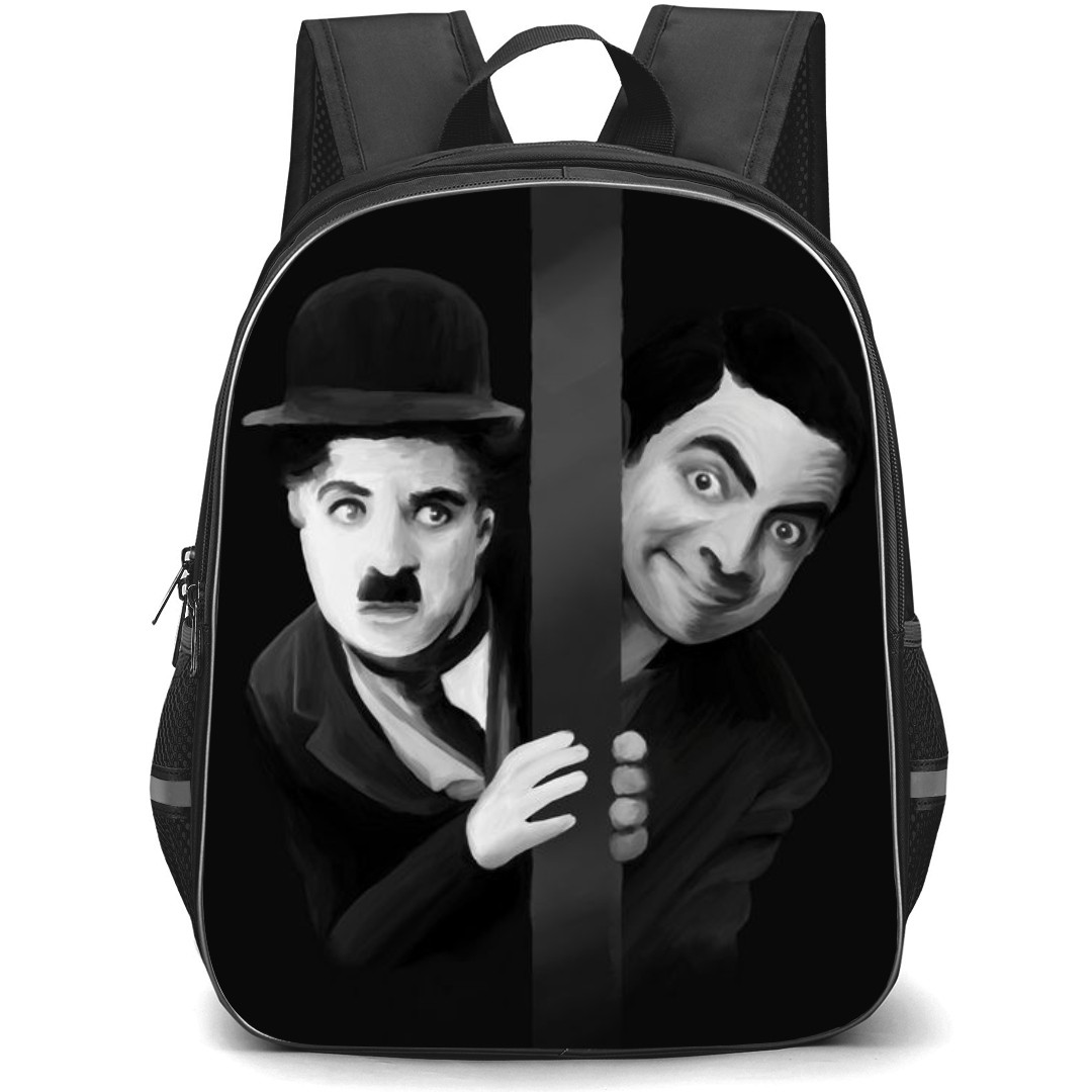 Mr. Bean Backpack StudentPack - Mr. Bean And Charlie Chaplin Black And White Painting