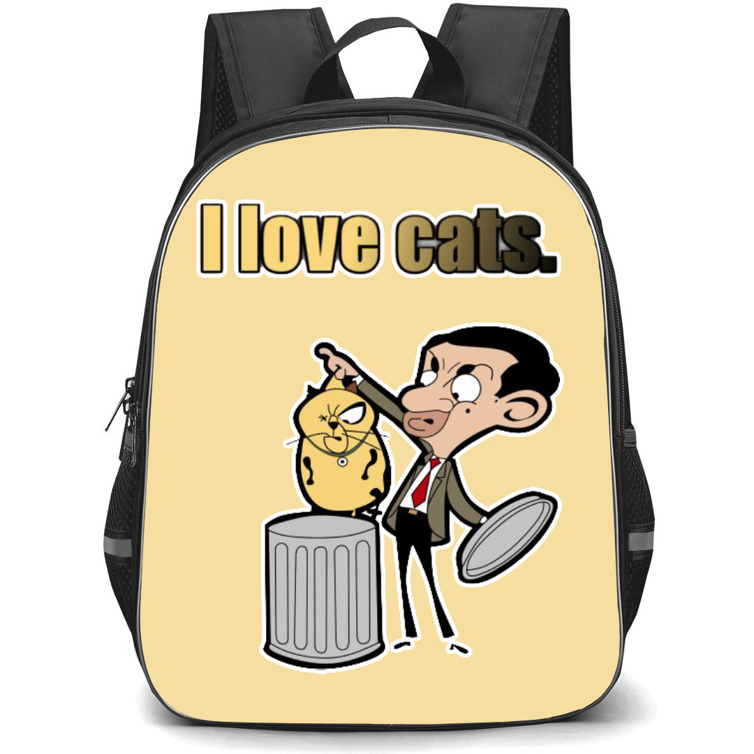 Mr. Bean Backpack StudentPack - Mr. Bean I Love Cat Sticker