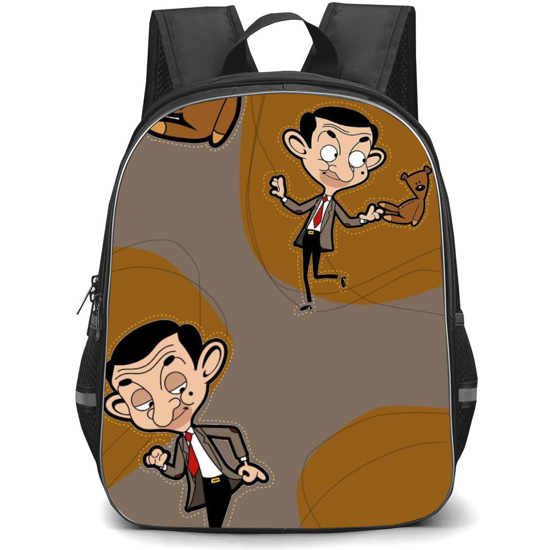 Mr. Bean Backpack StudentPack - Mr. Bean With Teddy Cartoon Art Poster