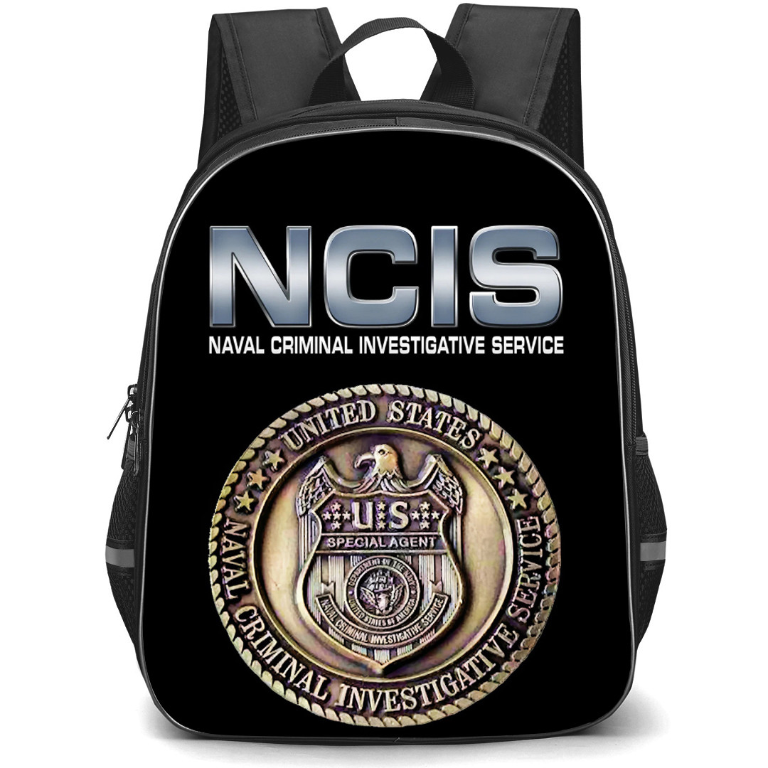 NCIS Backpack School Bag StudentPack - NCIS Logo Poster In Black Background