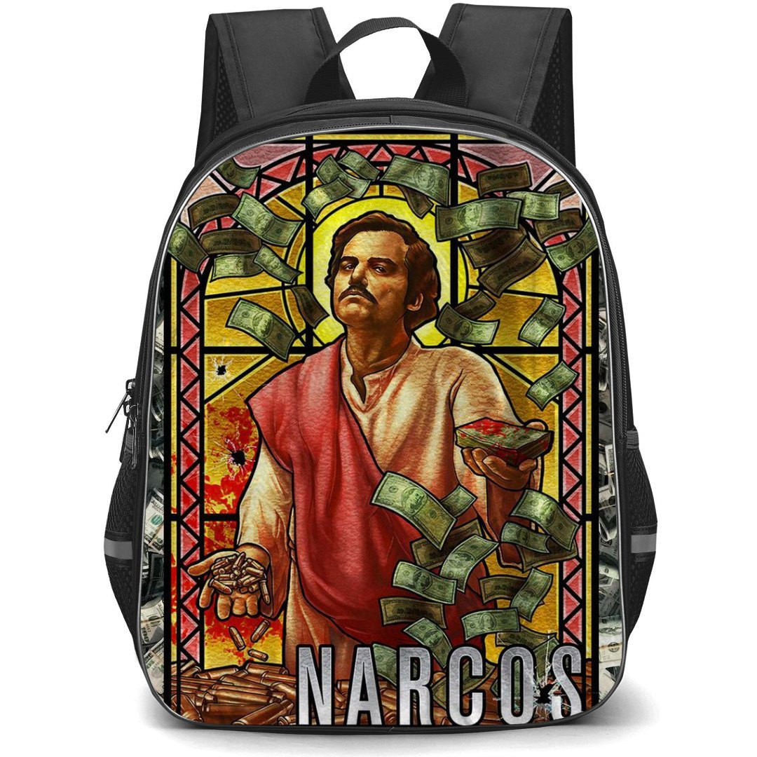 Narcos Backpack StudentPack - Narcos Pablo Escobar Holding Money And Bullets Illustration