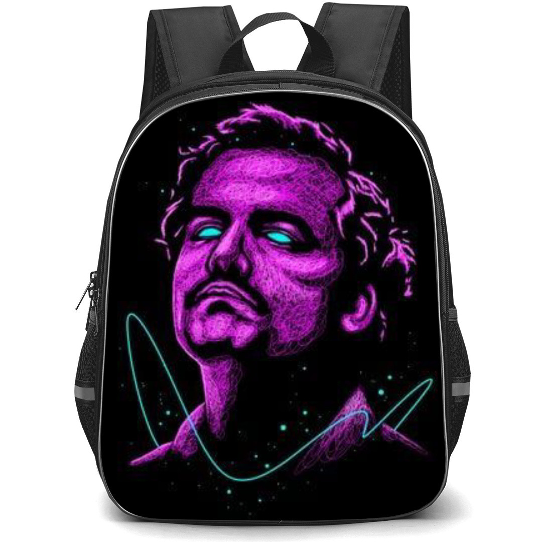 Narcos Backpack StudentPack - Narcos Pablo Escobar Purple Portrait Illustration Art On Black Background
