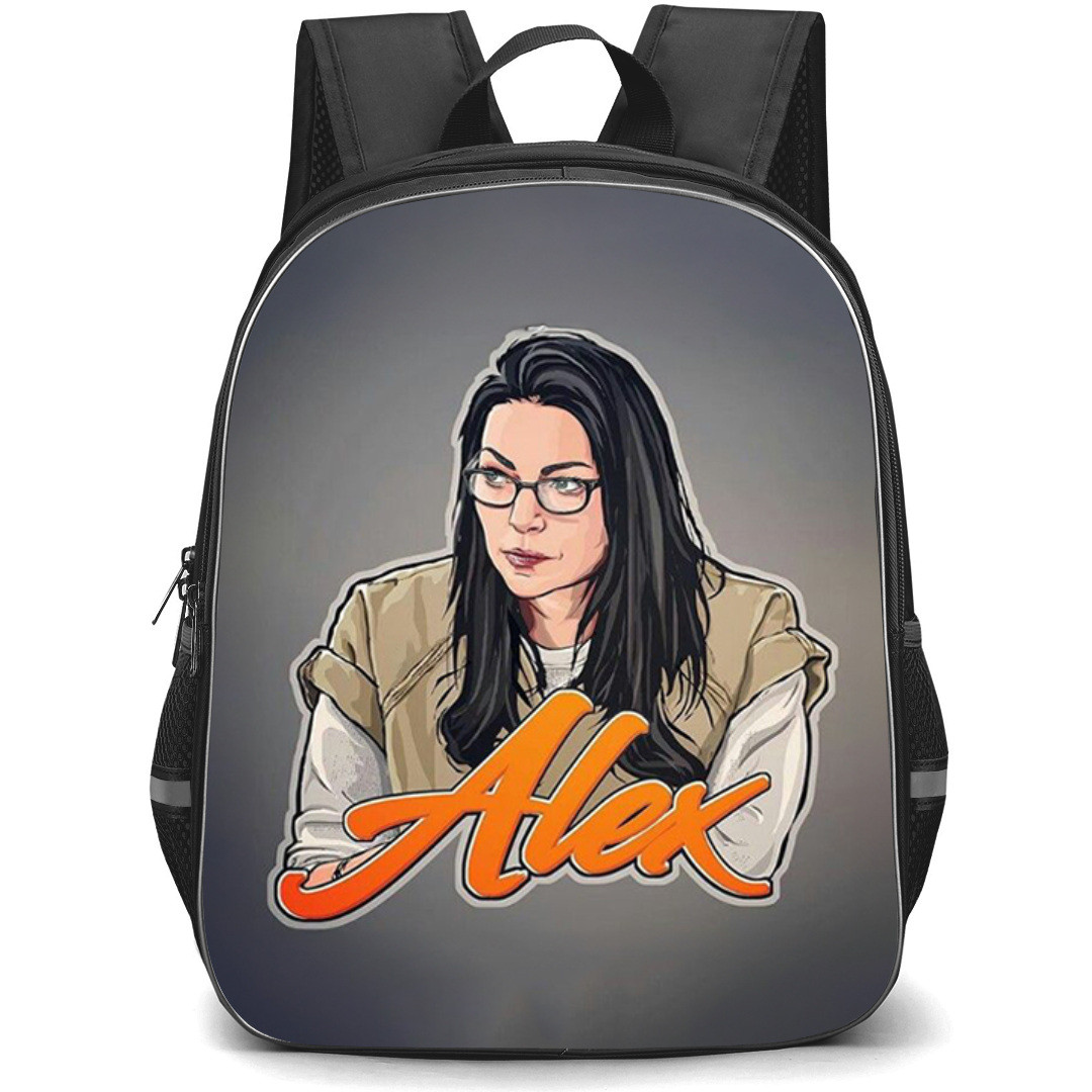 Orange Is the New Black Backpack StudentPack - Alex Vause Sticker On Dark Background