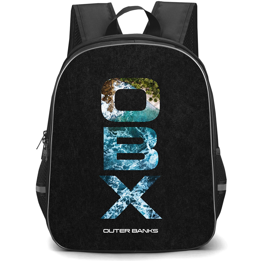 Outer Banks Backpack School Bag StudentPack - Outer Banks OBX Ocean Logo Minimalist Poster