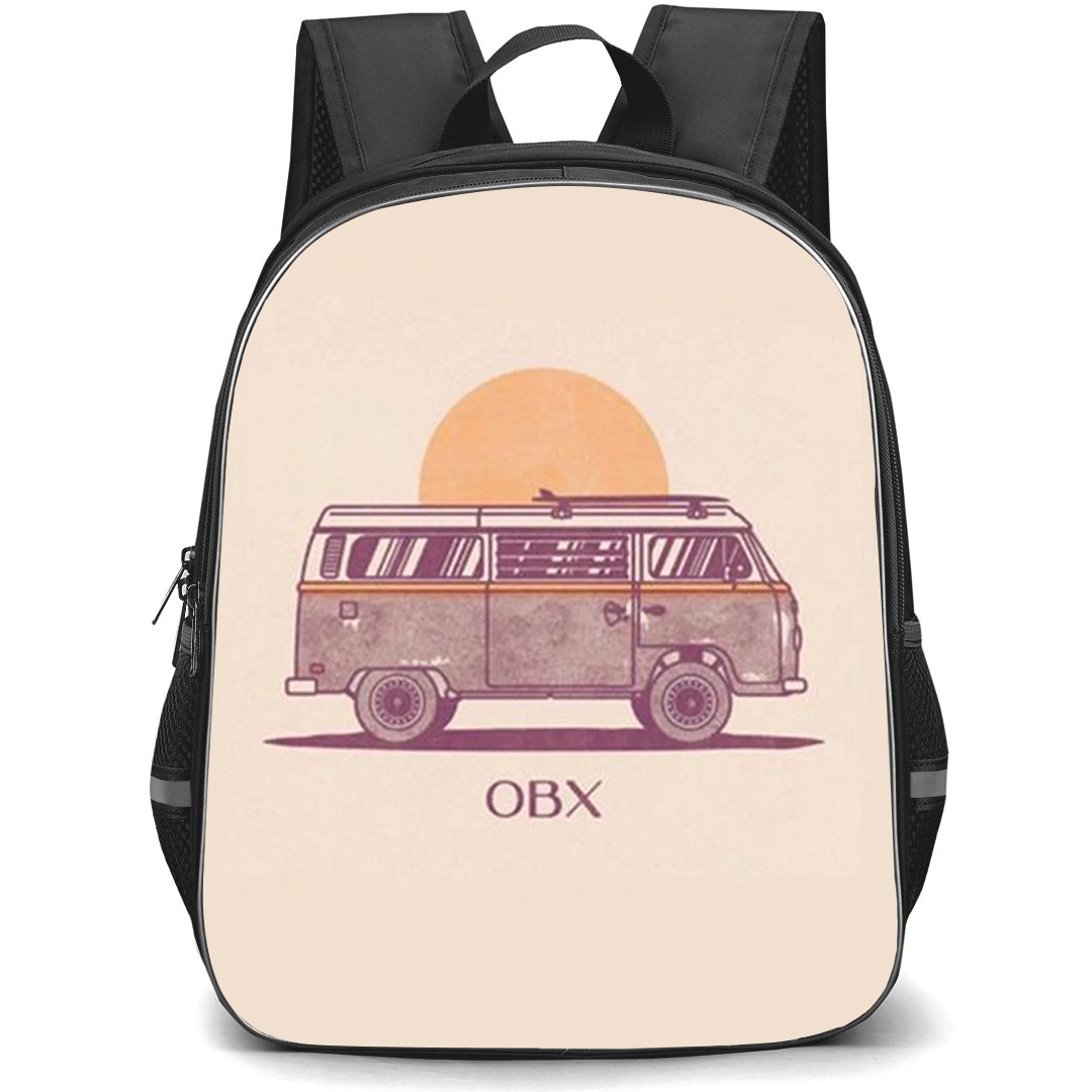 Outer Banks Backpack School Bag StudentPack - Outer Banks OBX Twinkie Van Minimalist Poster