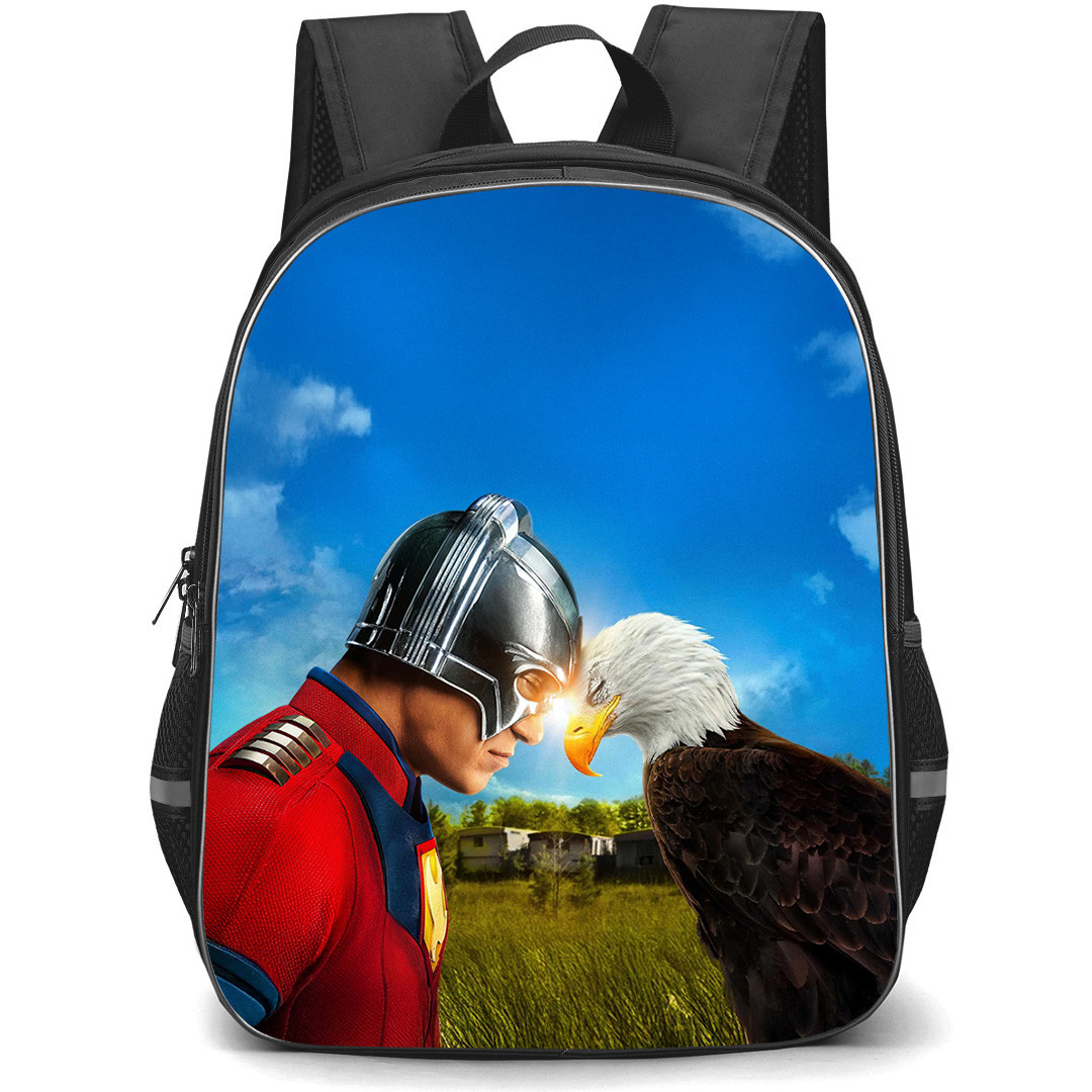 Peacemaker Backpack School Bag StudentPack - Peacemaker 2 Peacemaker and Eagly Head To Head Poster