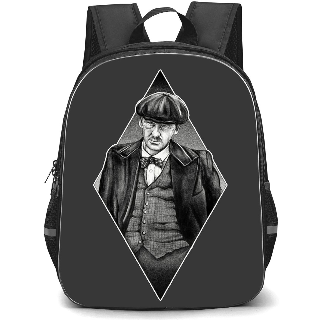 Peaky Blinders Backpack StudentPack - Arthur Shelby Grayscale Portrait On White Background