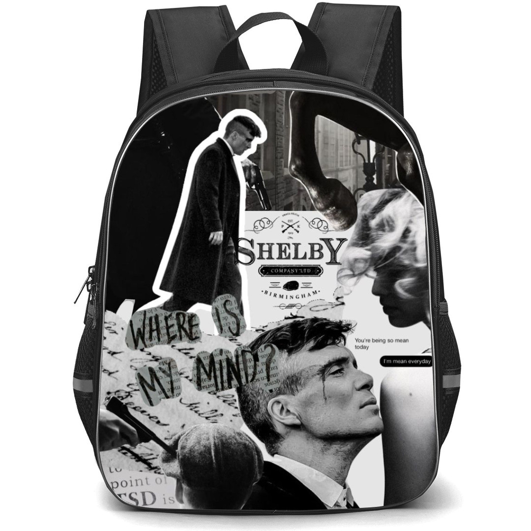 Peaky Blinders Backpack StudentPack - Tommy Shelby Grayscale Athestic Poster