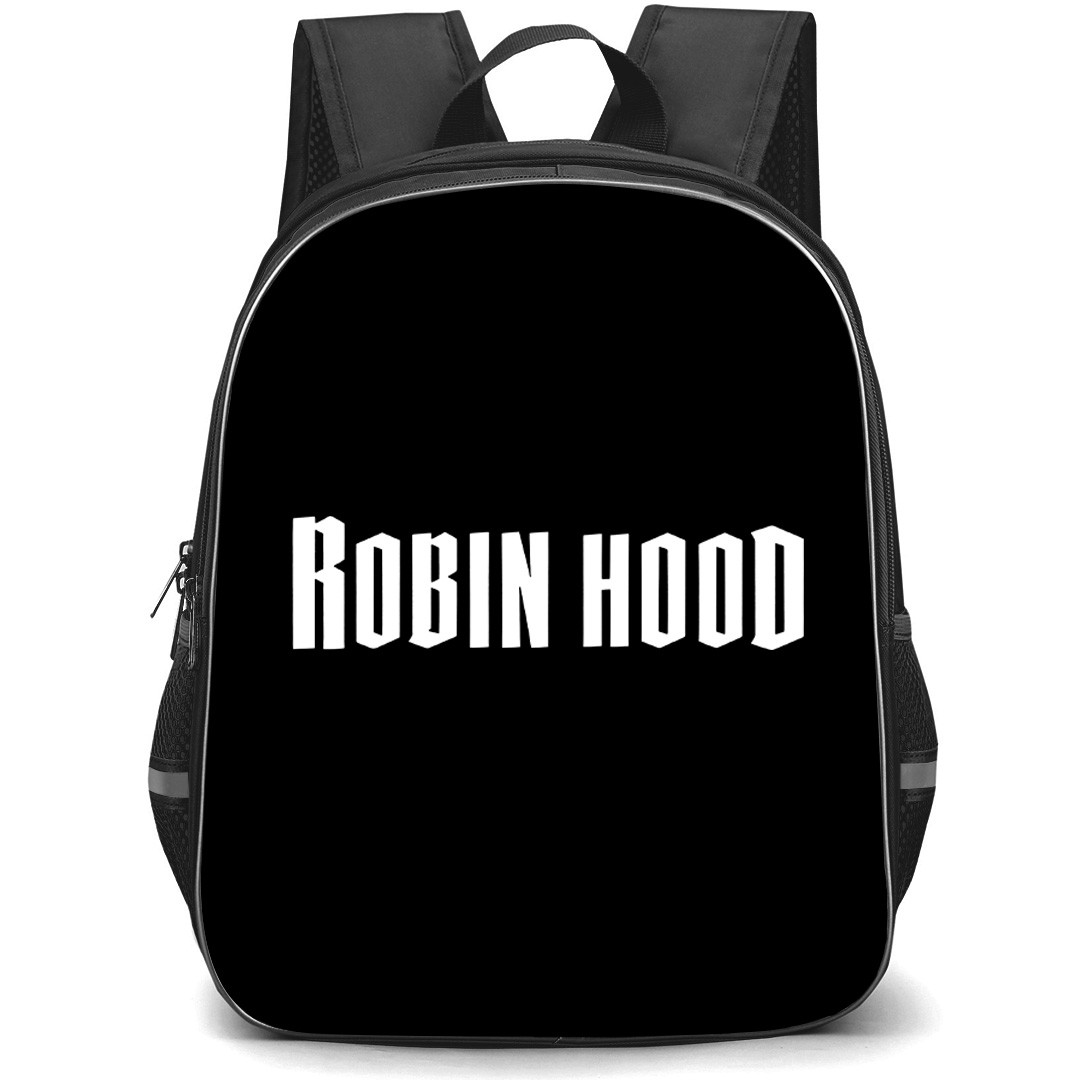 Robin Hood Backpack School Bag StudentPack - Robin Hood White Text Logo Sticker