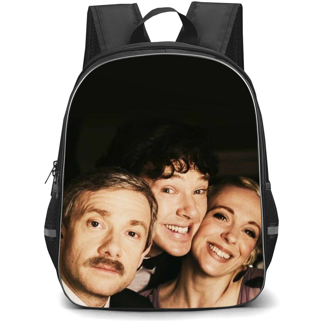 Sherlock Backpack StudentPack - Sherlock Benedict With Martin And Amanda Together Poster
