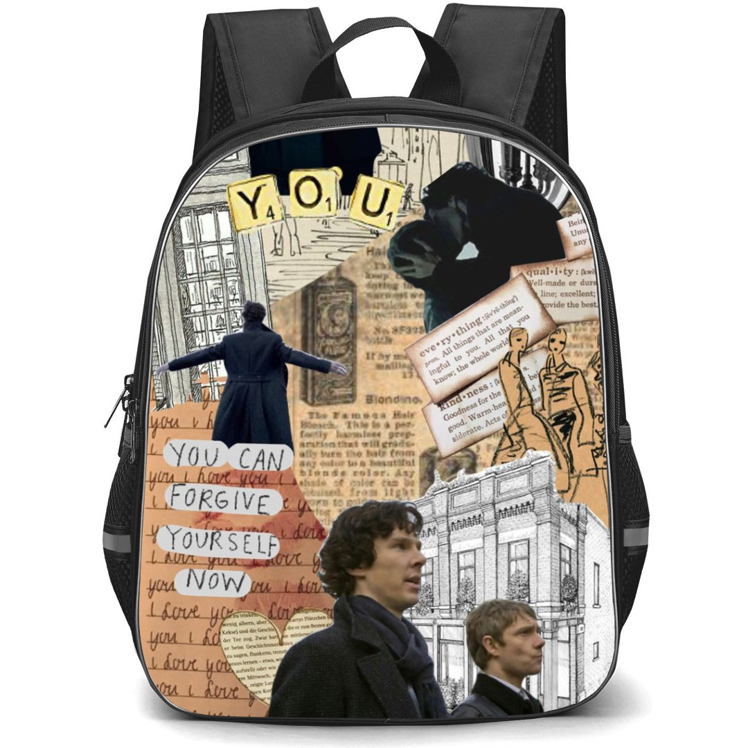 Sherlock Backpack StudentPack - Sherlock You Can Forgive Yourself Now Collage