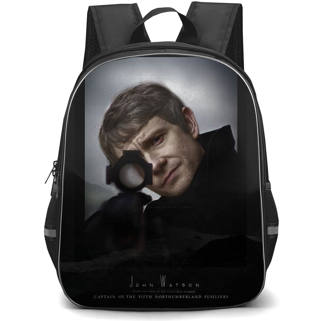 Sherlock Backpack StudentPack - John Watson Pointing With Sniper Poster