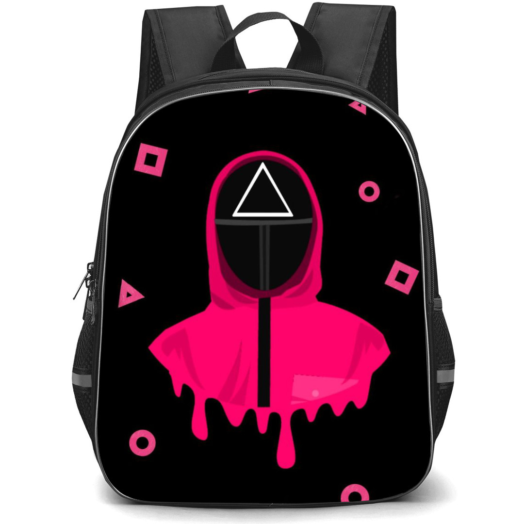 Squid Game Backpack StudentPack - Squid Game Soldier Illustration Art On Black Background