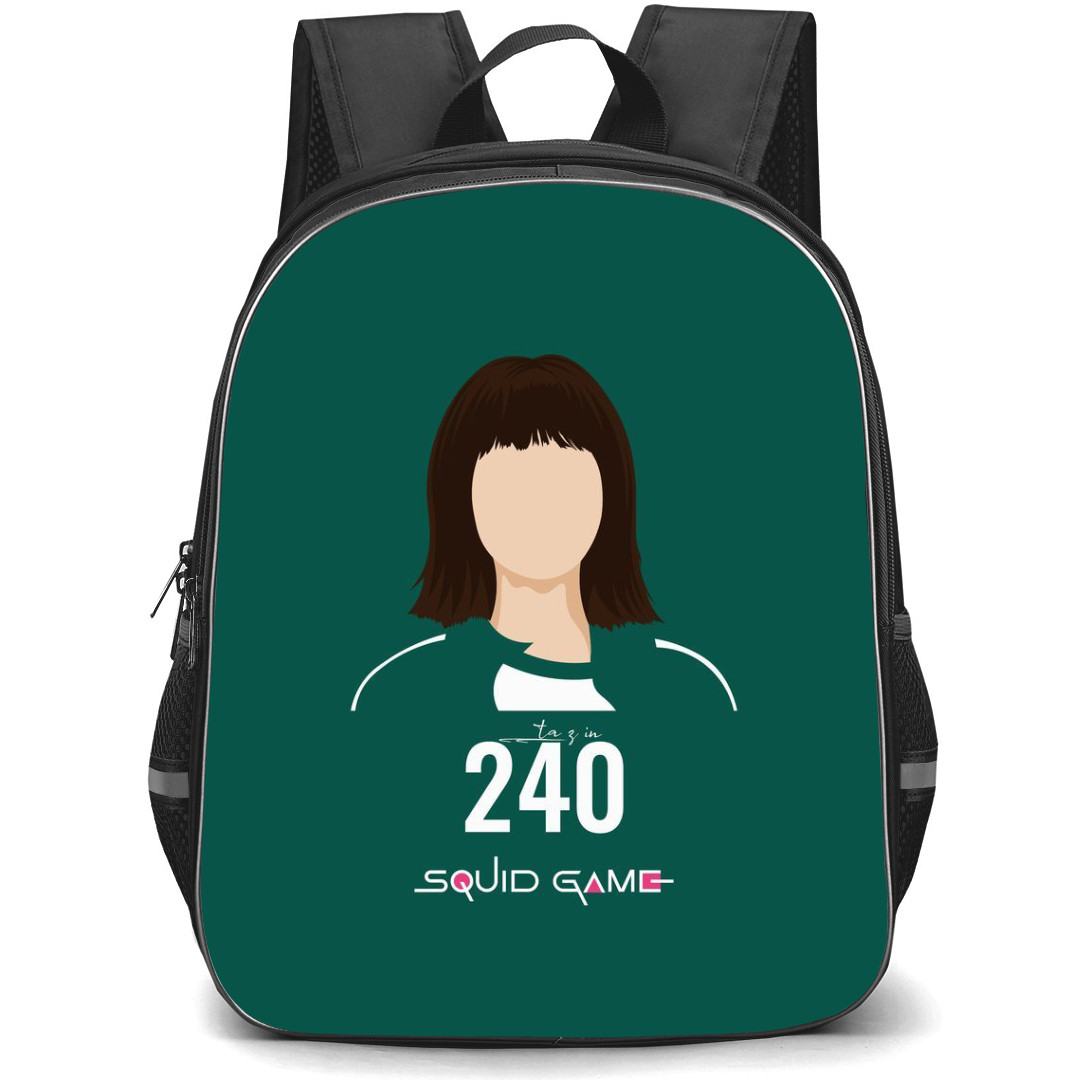 Squid Game Backpack StudentPack - Ji-Yeong 240 Minimalist Avatar On Green Background