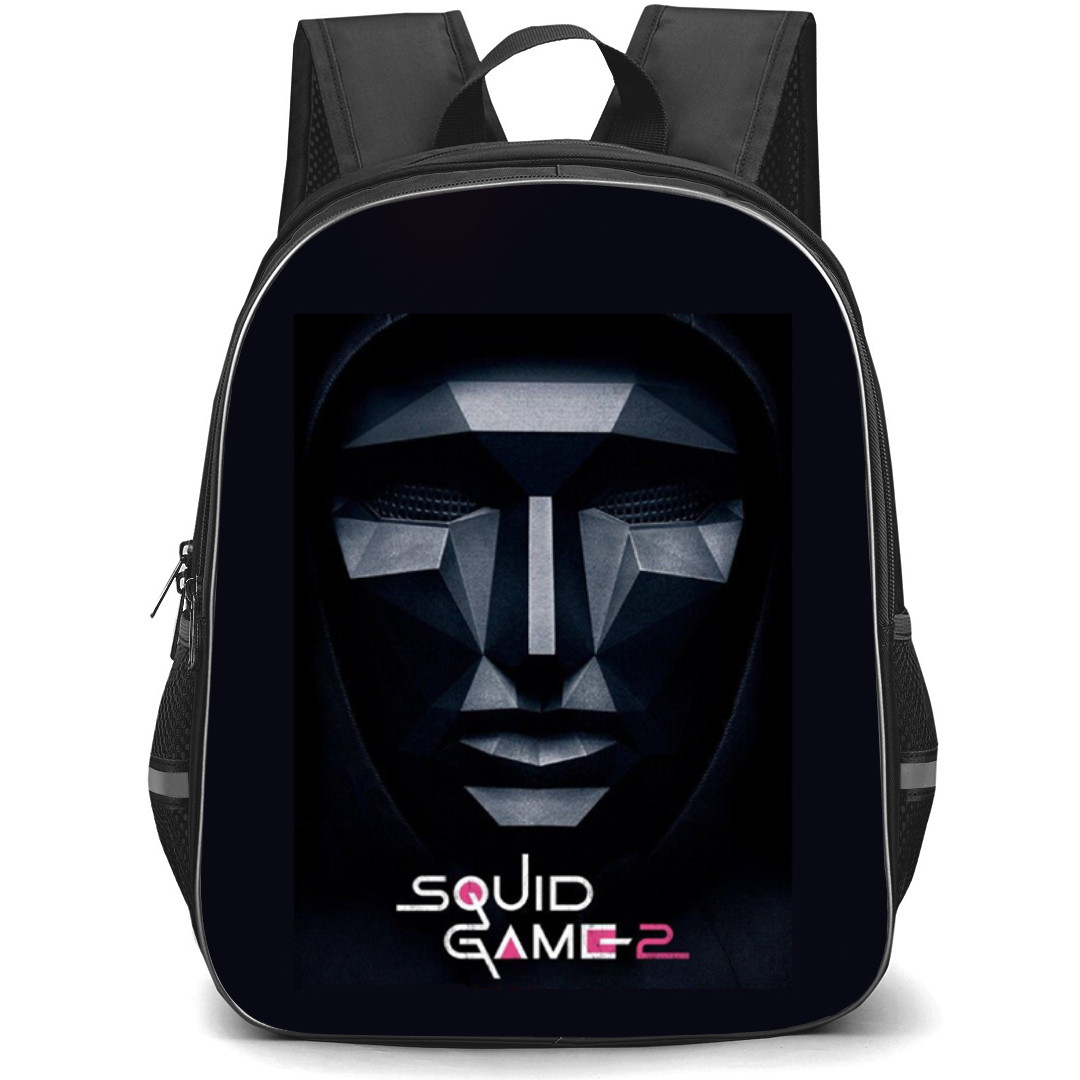 Squid Game 2 Backpack StudentPack - SquidGame2 Boss Mask 3D On Dark Background