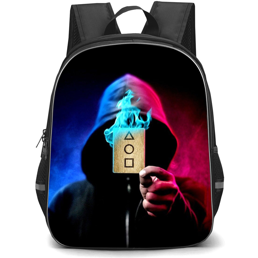 Squid Game 2 Backpack StudentPack - Squid Game 2 Frontman Holding Buring Card Poster